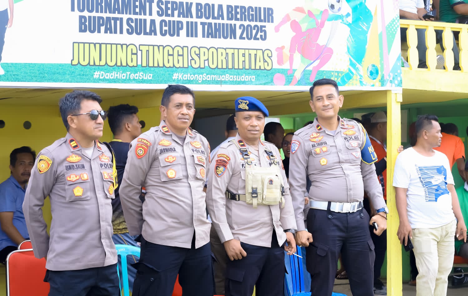 Antusiasme Penonton Membludak Jelang Perempat Final Sula Cup III, Aparat Keamanan Siagakan Personel di Setiap Sudut Lapangan